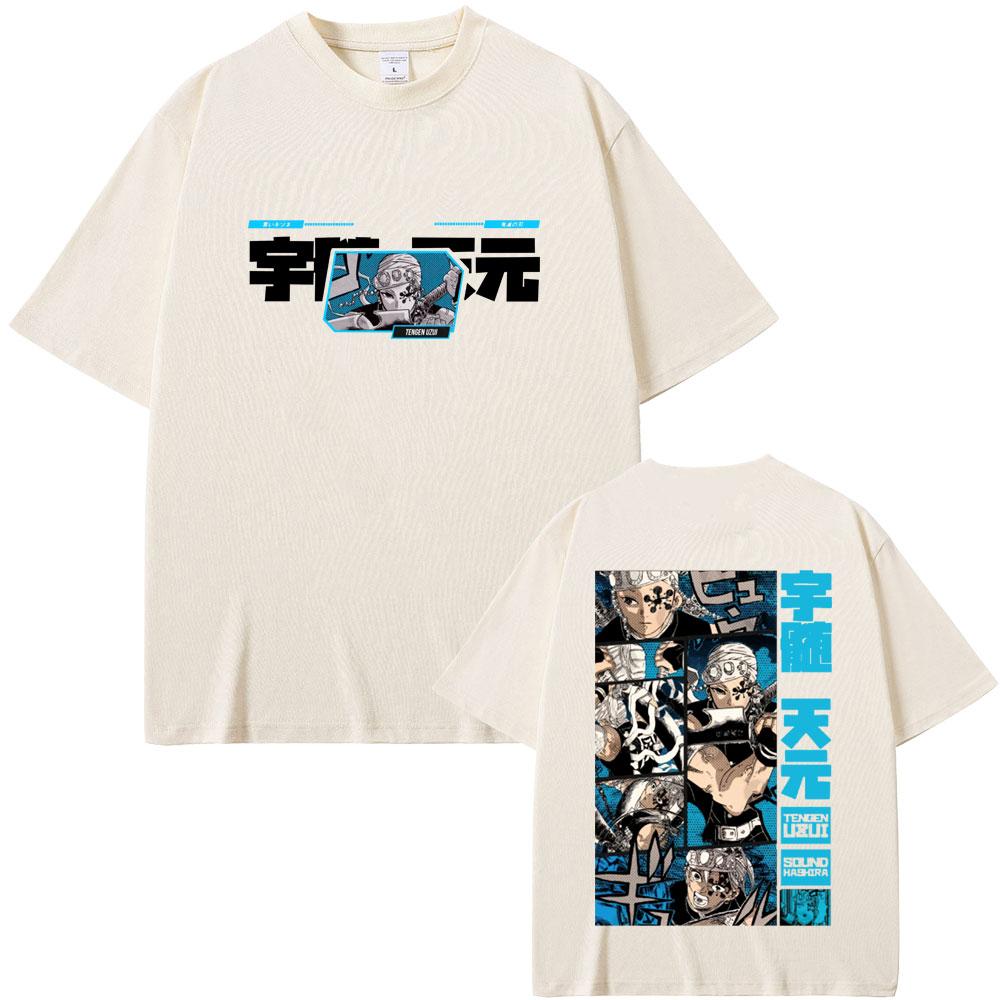 Anime Demon Slayer T-shirt Funny Muscle Rat T Shirts Uzui Tengen Graphic Tshirt Summer Men Women Casual Cotton Oversized Tees