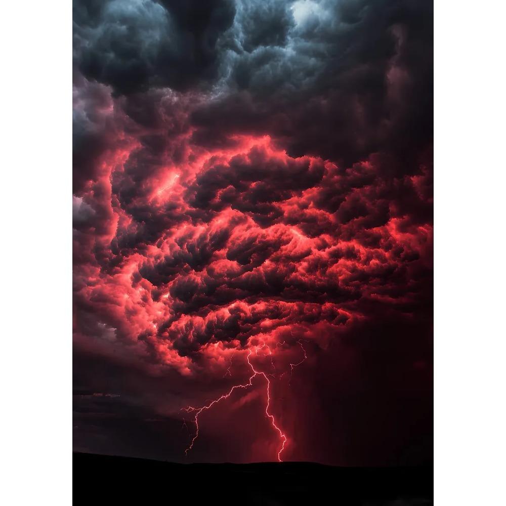 Naturkatastrophe Apokalyptischer Sturm Poster Blitze über dem Ozean Drucke Leinwandbild Wandkunst Bilder Heim Wohnzimmer Dekor