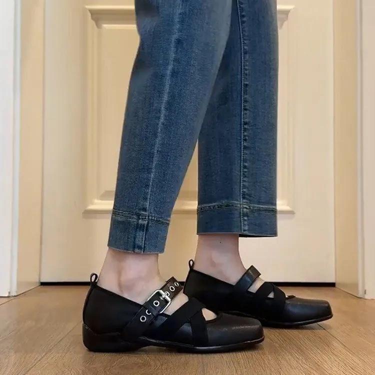 Fashion Women's Casual Flat Shoes Trend Autumn Winter Buckle Designer Women Sneakers Shallow Mouth Low-cut Shoes Zapatillas De Mujer