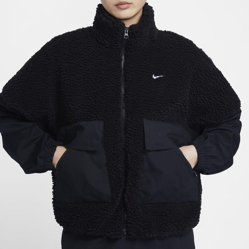 Nike Sportswear Velvet Feel Coat Women's Black/White FV8017-010