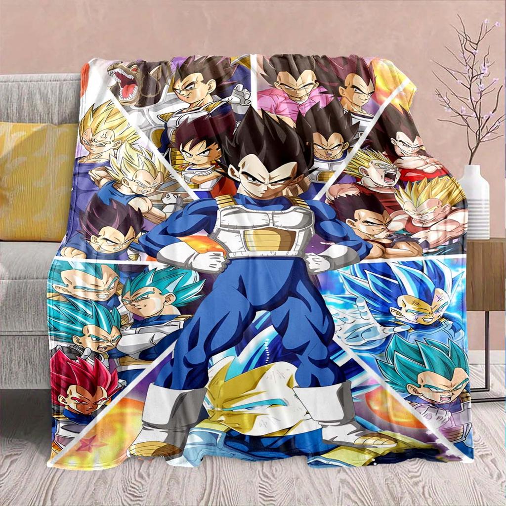 Dragon Ball Anime Flannel Blanket - Soft Warm Perfect for Sofa, Bedding Camping Travel Office Home Decor -QJY