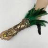 Gothic Feather Gold Lace Long Glove Bracelet Women Party Sexy Fingerless Gloves Exaggerated Lace Fishnet Gloves Accessories
