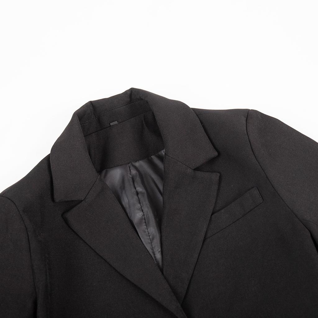 İlkbahar Yaz Y2K 2 Parça Blazer Etek Takımı, Kadın Yaka Omuz Blazer + Mini Etek Kombin Kıyafetler, Avrupa Amerika Tarzı