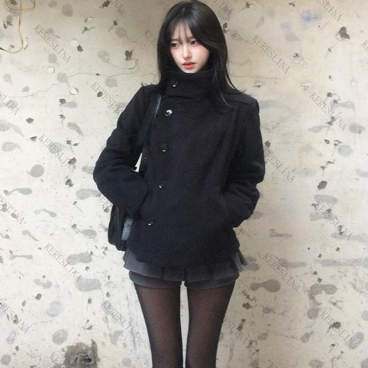 Strada Autunno Inverno Monocolore Cappotto Dolcevita da Donna Y2K Hip-hop Retro Harajuku Carino Casual Versatile Top da Donna