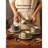 HANDUNYOU Vintage Kaffeetasse & Untertasse Set