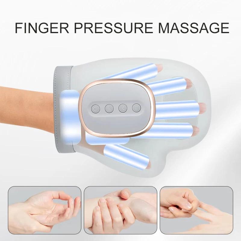 Handmassagegerät mit Wärmekompression Karpaltunnelsyndrom Handgelenk Fingermassagegeräte Knetrollen Elektrisch Tragbar Vibrationshandschuhe
