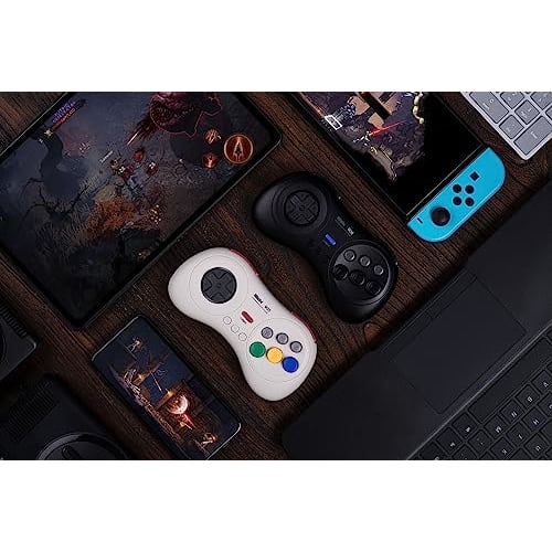 8bitdo M30 Bluetooth Gaming Controller 6 Button Gamepad for Ns Switch Windows Android Macos Steam Respberry Pi  White
