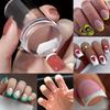 Professional French Manicure Nail Stamp Kit - Transparent Silicone Jelly Stamper with Scraper for Easy DIY Nail Art