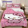 Hello Kitty Pink Backgrounds Threepiece Set 1 Duvet Cover 2 Pillowcase Without Core Soft And Comfortable Duvet Cover And Pillowcase