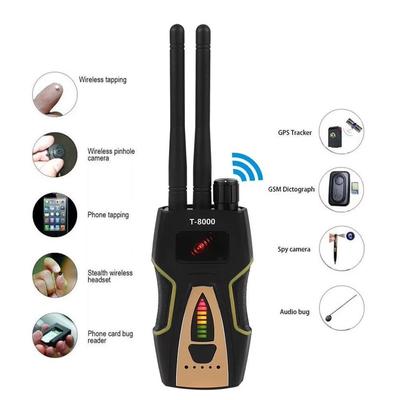 T8000 Anti-Spionage-Anti-Abhörschutz Anti-GPS-Positionierungs-Tracking Drahtloser HF-Signaldetektor GSM-Audiofinder GPS-Scan-Detektor