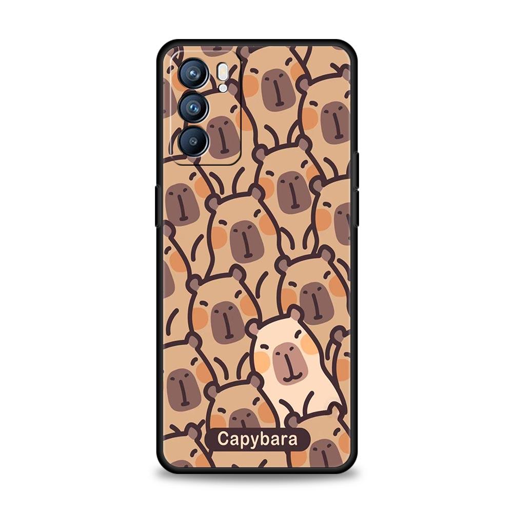 

Cartoon Capybara Phone Case For Oppo Find X6 Pro X5 A57 A54 A53 A52 A9 A12 A15 A16 A17 A76 A74 A31 Reno8 Reno7 Reno6 5G Cover Oppo A12