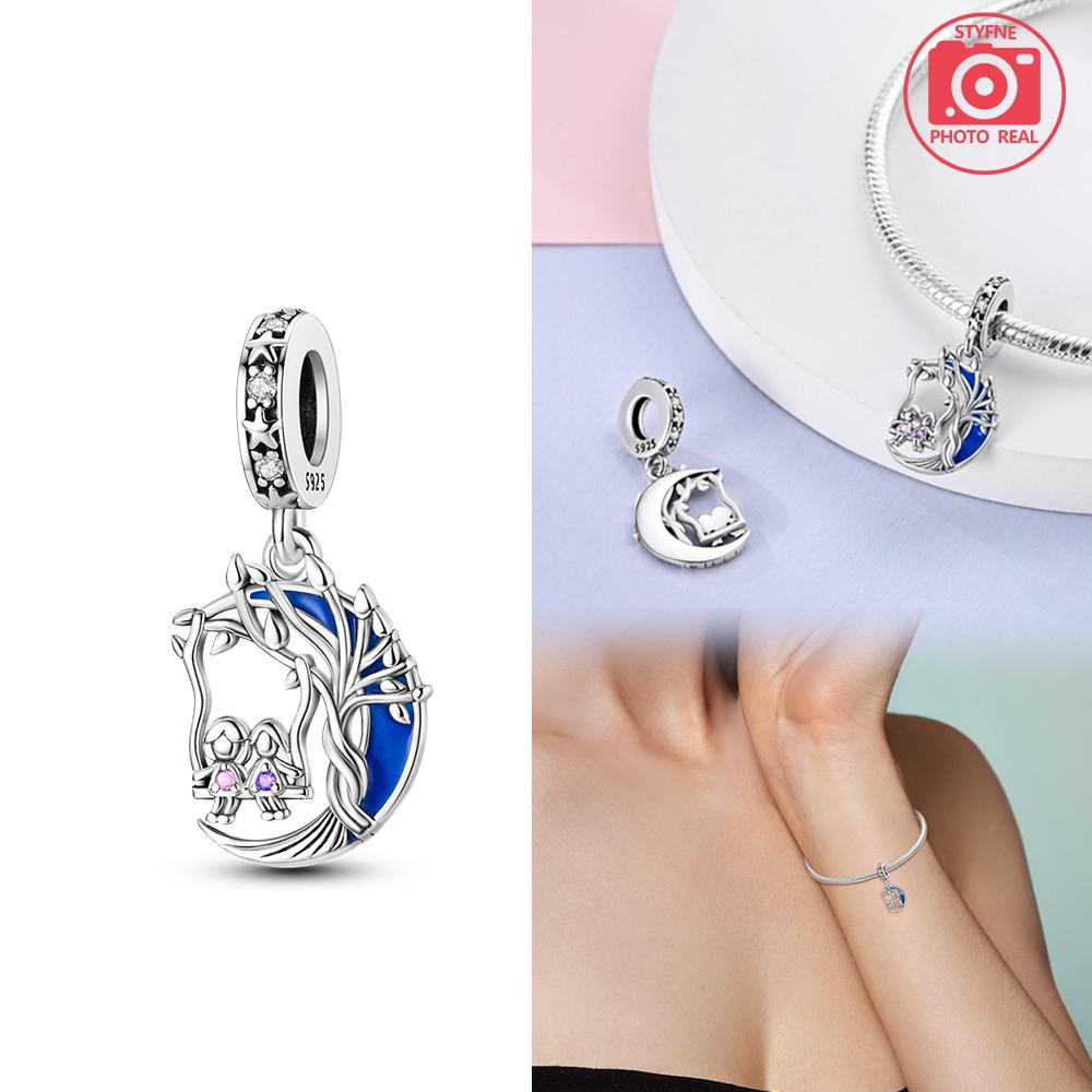 Copper Colour Star & Moon Couple Charms Fit Charms Copper Colour Original Bracelet For Jewelry Making