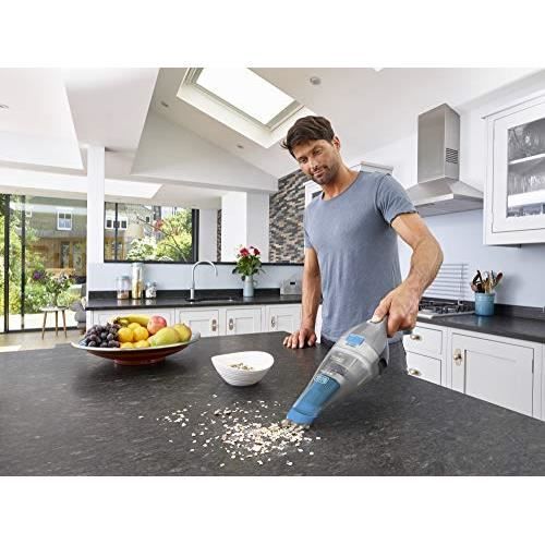 BLACK+DECKER NVC215WA-QW Akku-Handstaubsauger - 7,2 V - Ladestation - Bürste 15,5, 385 ml, Silber und Blau NVC215WA-Q