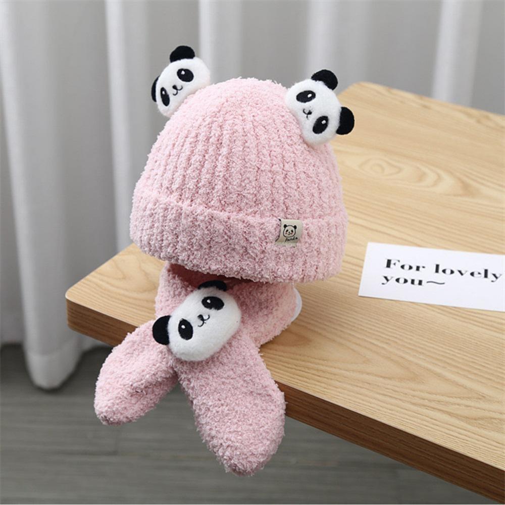21 Colors Baby Hat Autumn and Winter Plush Scarf Two Sets, Baby Boys and Girls Bear Cute Warm Thickened Toddler Hat