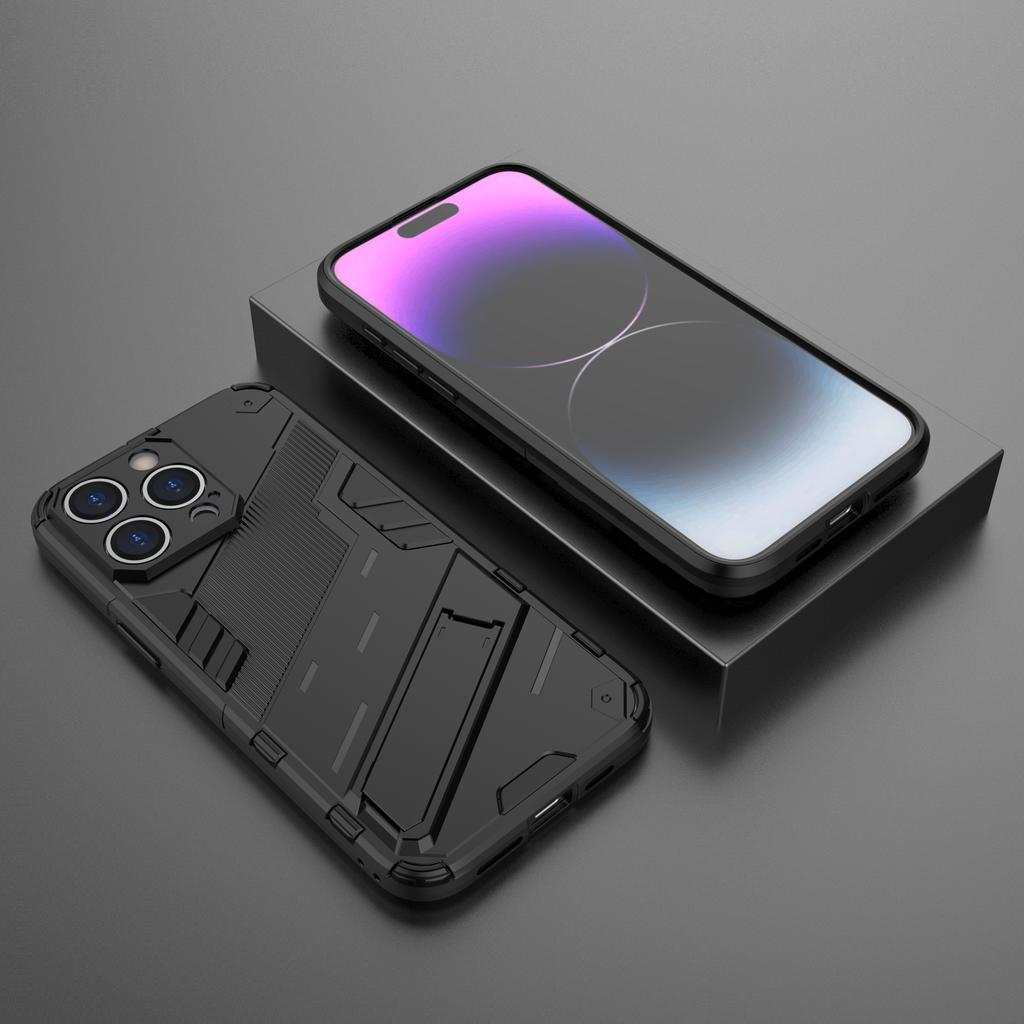 Für iPhone 16 Pro Max Hülle PC+TPU Stoßfeste Handyhülle mit Ständer