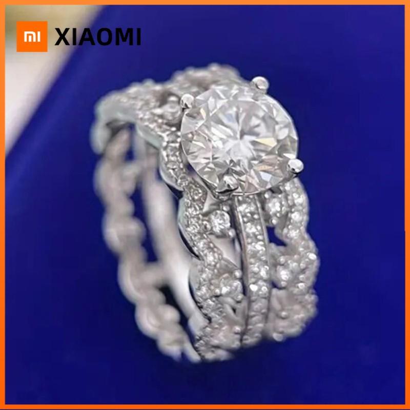 Xiaomi Huitan Exquisite Luxury Cubic Zirconia Proposal Ring for Women Fashion Delicate Bridal Wedding Band Jewelry Accessories Gift
