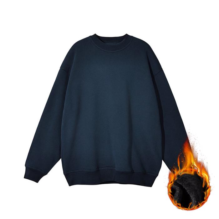 autumn winter cotton fleece warm Sweatshirt harajuku solid hoodies women men clothes thicken Long Sleeve UNISEX oversized hoodie