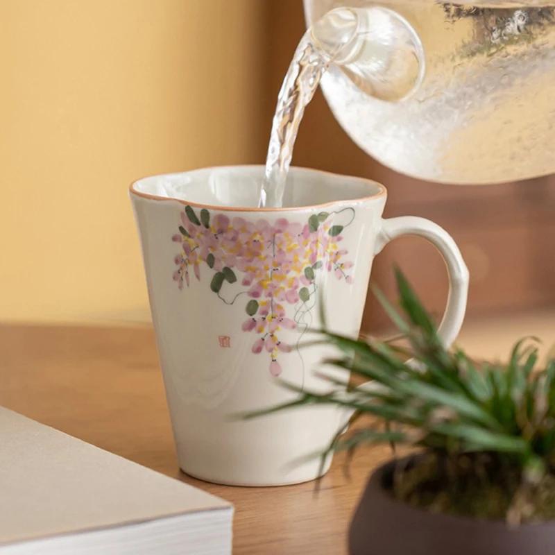 220ml Ceramic Mug Coffee Cup Ash Glazed Porcelain Drinking Cup Coffee Mug New Chinese Style Tea Cup Creative Mug Gift Drinkware