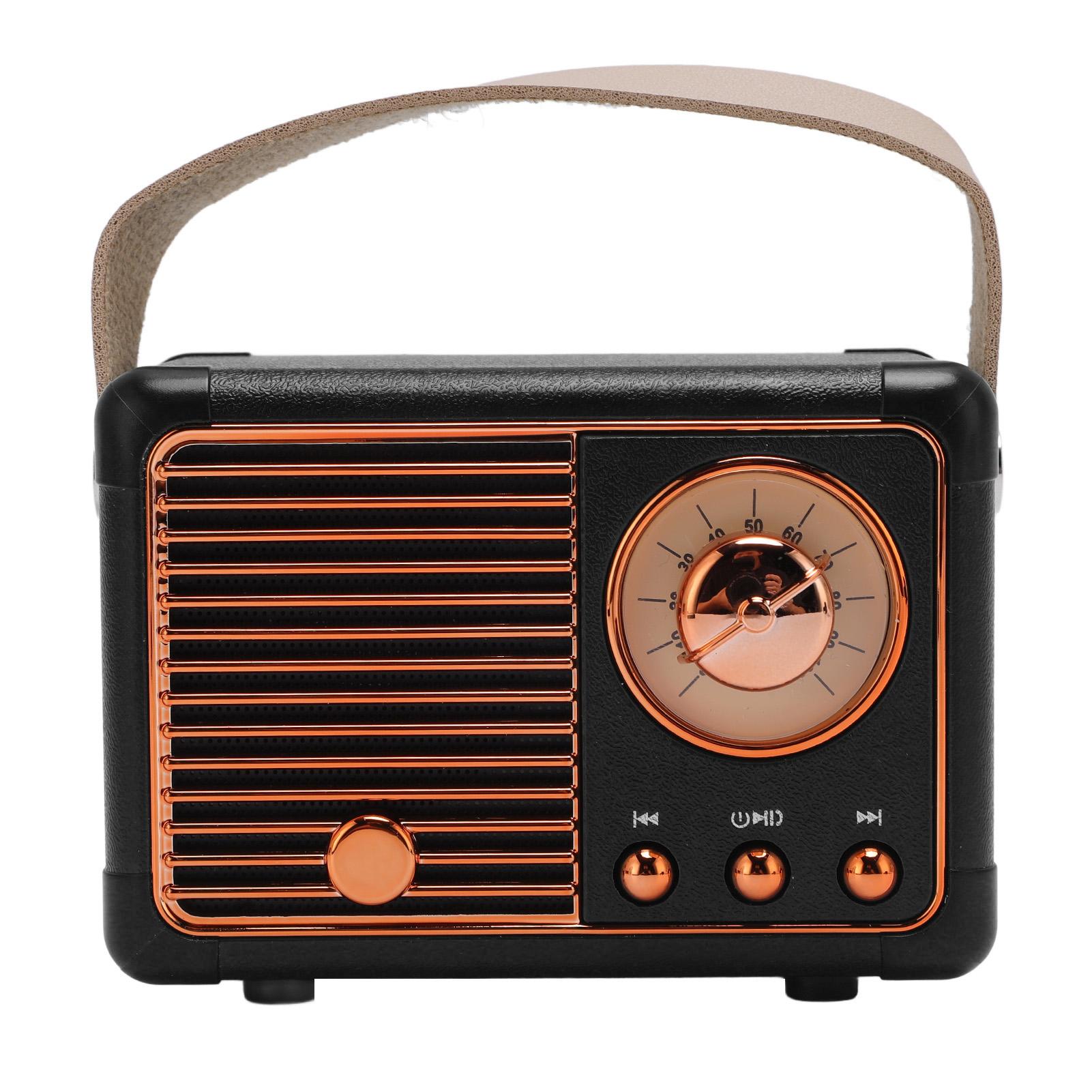 

Винтажный динамик BT, беспроводное подключение к телефону, портативный динамик для домашних собраний, походов на свежем воздухе чёрный