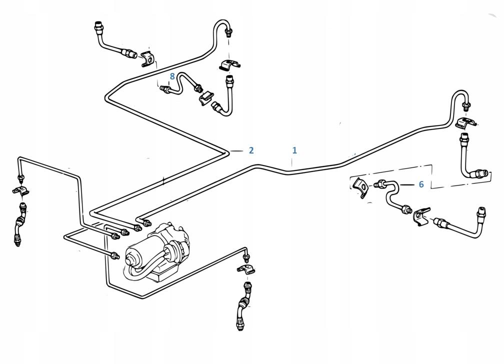 Przewody hamulcowe sztywne miedziane bmw e36 +abs/asc+t; zestaw na oś tylną