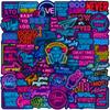 10/30/50pcs Cartoon Neon Motivational Phrases Stickers Aesthetic Graffiti Decals for Guitar Phone Helmet Cool Decoration Sticker