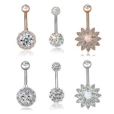 3pcs/Set Opal Belly Button Rings Navel Piercing Jewelry