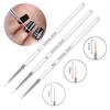 3Pcs/Set Nail Liner Brush Gel Drawing Painting Transparent Acrylic Handle Nail Art Pen Nail Art Tool