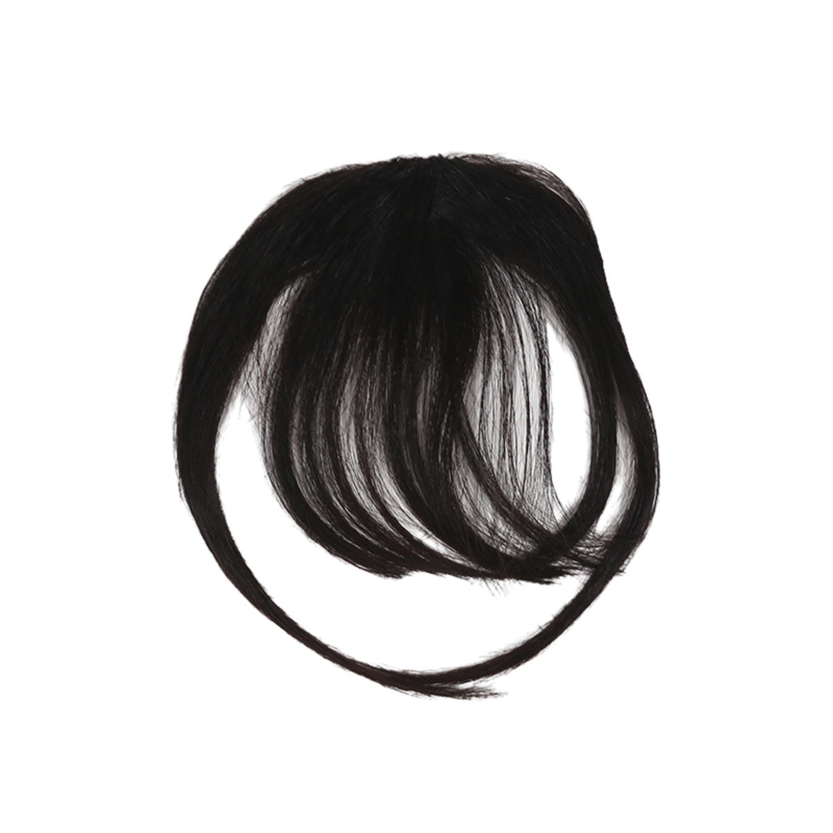 

Челка человеческая натуральная с пробором посередине, легкая челка, заколка для волос-челки, накладка-челка для женщин, накладная воздушная челка Air bangs чёрный