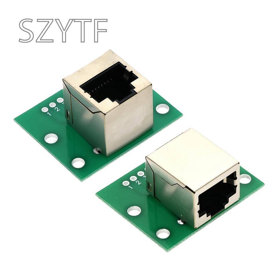 RJ45 Ethernet Port Adapter Board 8P Vertical Horizontal Network Interface Converter PCB Test Terminal Board for Wiring