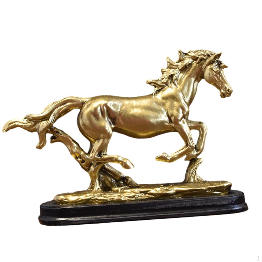 Statuetta Scultura in Resina Micro Paesaggio Decorativo da Collezione Statua di Cavallo Ornamento Artistico per Ufficio