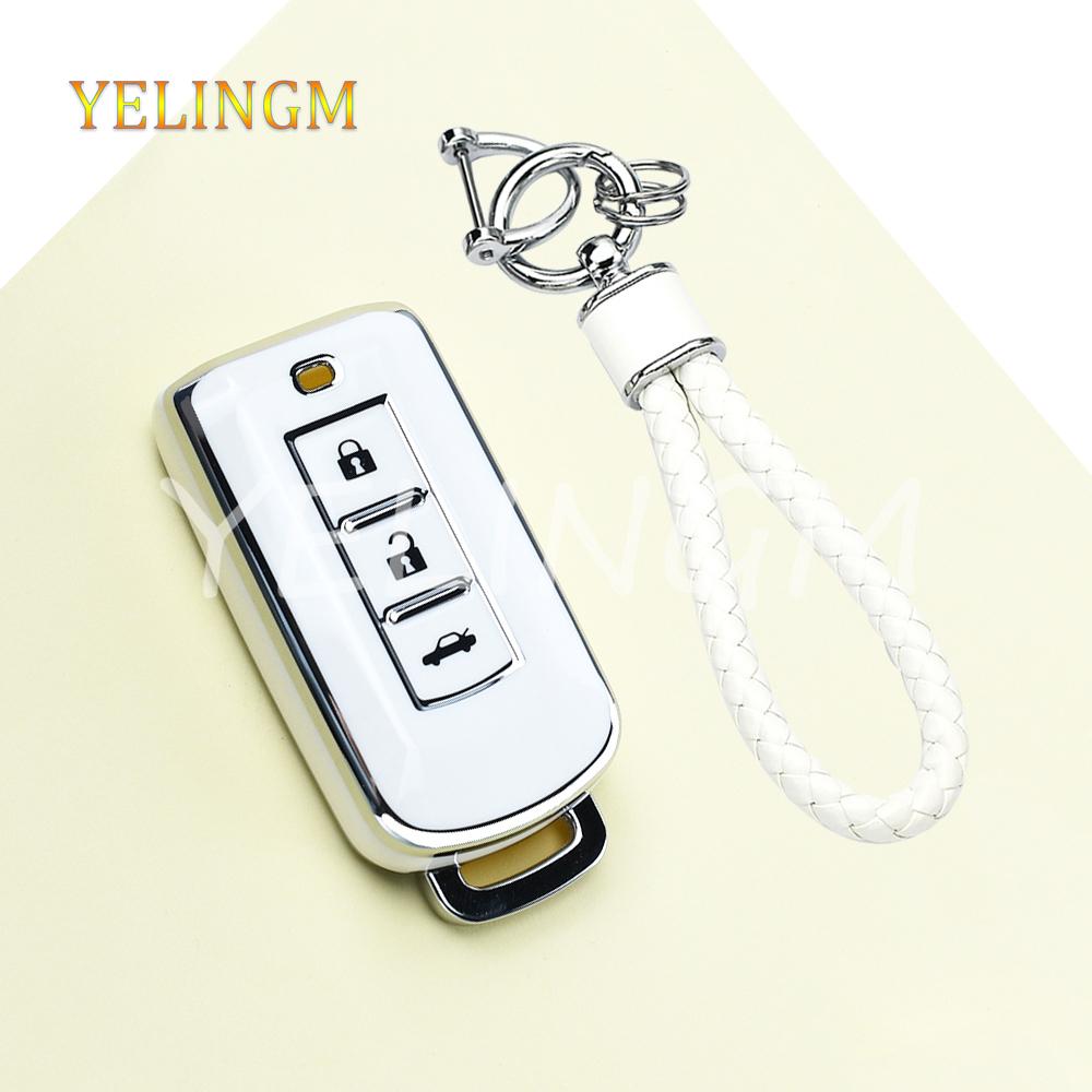 For Mitsubishi Outlander Lancer Eclipse Mirage Keyless Entry Tpu Car Key Case Cover Shell Fob Smart Key Case Waterproof