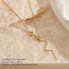 Adjustable Gold Stainless Steel Clavicle Necklace - Versatile European & American Style for Women