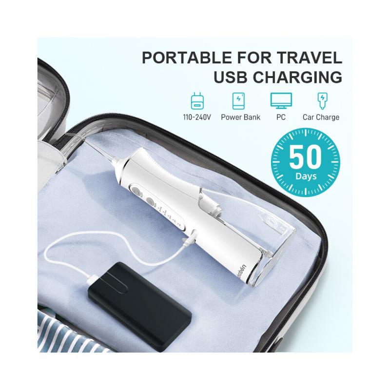 Water Flosser Cordless 300ml Rechargeable 4 Modes 5 Jet Tips Oral Irrigator Black