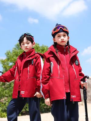 Kinder Winter Bergsteiger 3-in-1 Rote Jacke - Schul- & Kindergartenuniform
