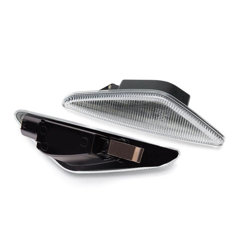 1Pair Clear Lens Sequential LED Side Fender Marker Lights Fit For BMW 3 E46 325Ci 330Ci Coupe Convertible 2-Door 2004-2006
