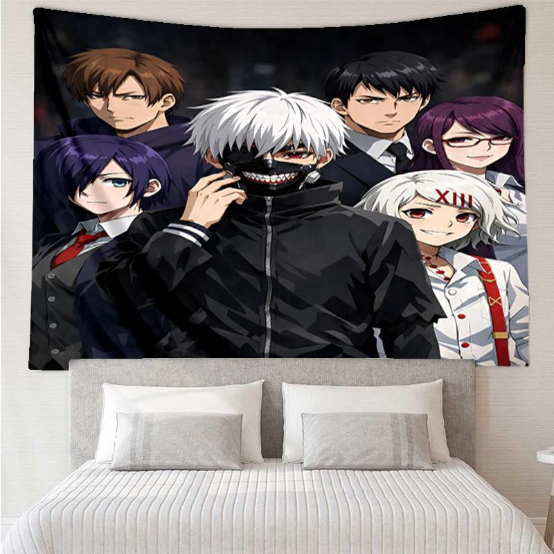 Tokyo Ghoul Masked Mystery Tapestry Room Decoration Wall Hanging for Living Room Bedroom, dormitory, Birthday and Christmas gifts