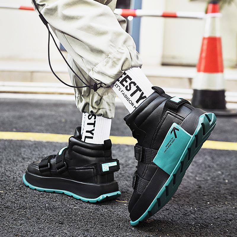 New Fashion Brand High Top Men's Shoes Outdoor Male Casual Sneakers Thick Soled Motorcycle Shoes Comfortable Men's Designer Shoe