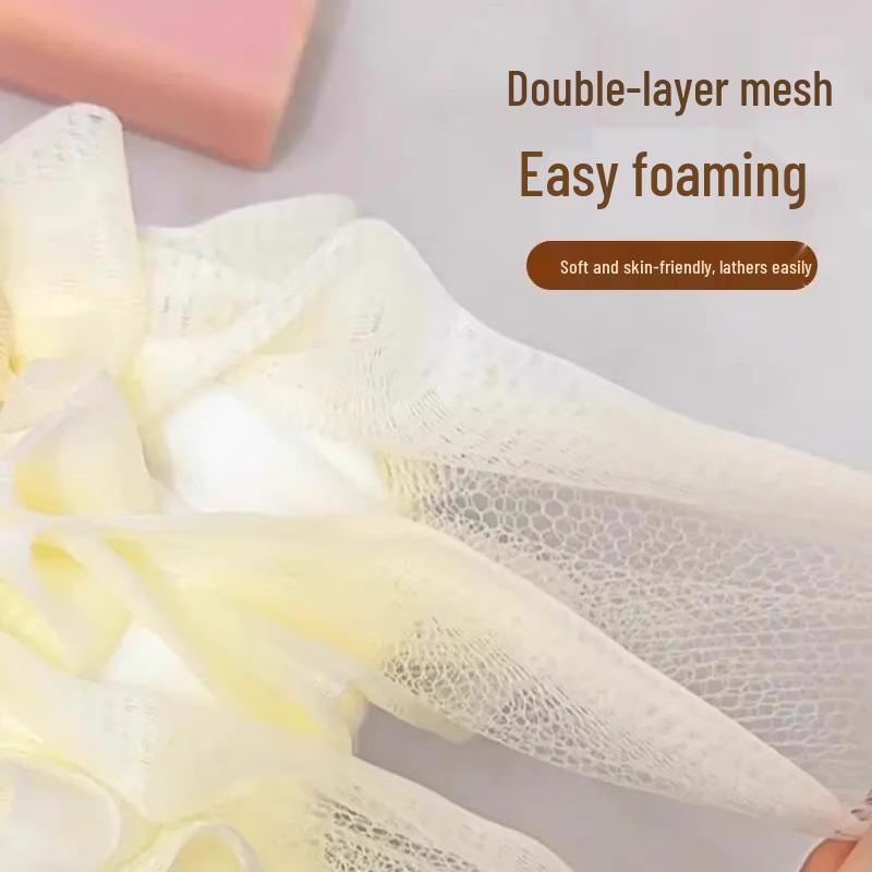 Super Soft Bath Scrubber with Soap Holder – Produces Rich Foam, Perfect for Back Scrubbing