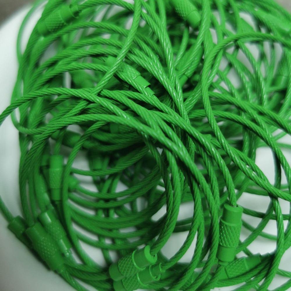 20PCS color paint wire rope 25 colors manufacturer wholesale key ring chain DIY tag cartoon key lanyard accessories