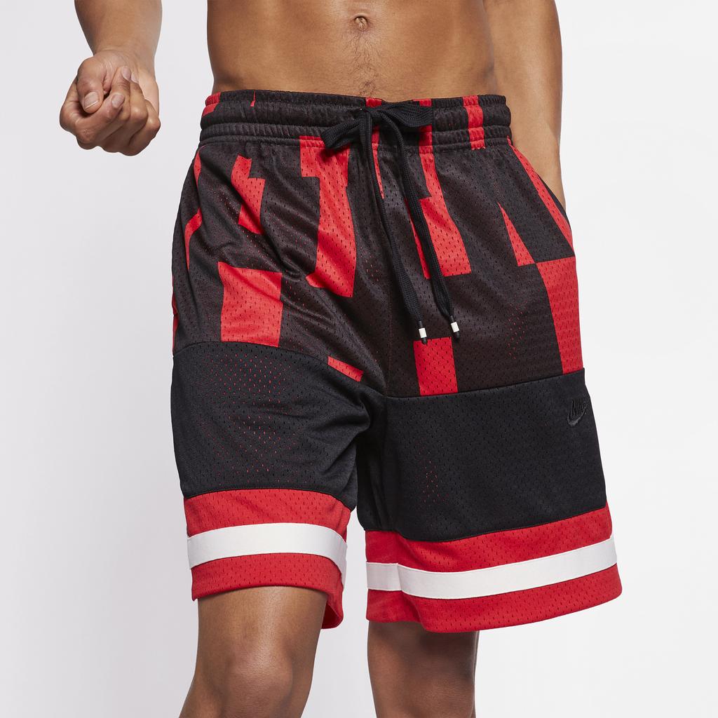 Nike Air Mesh Basketball Sports Shorts Men Bottoms Black Red AR1842-657