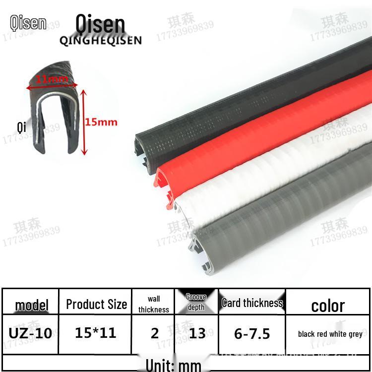 U-formad gummitätningskantlist för metallskydd