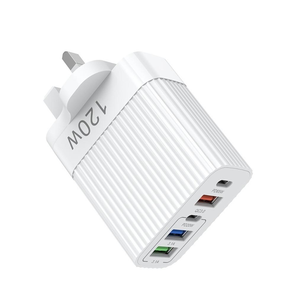 

120W Super Fast Charger Head 5 Ports 10A Charger USB Fast Charger High Speed Charging 3 USB 2 Type C for iPhone Samsung Xiaomi