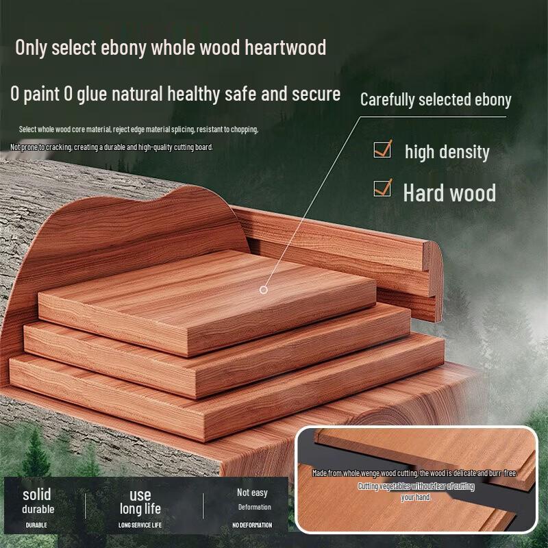 KOBACH Double-Sided Ebony Wood Cutting Board