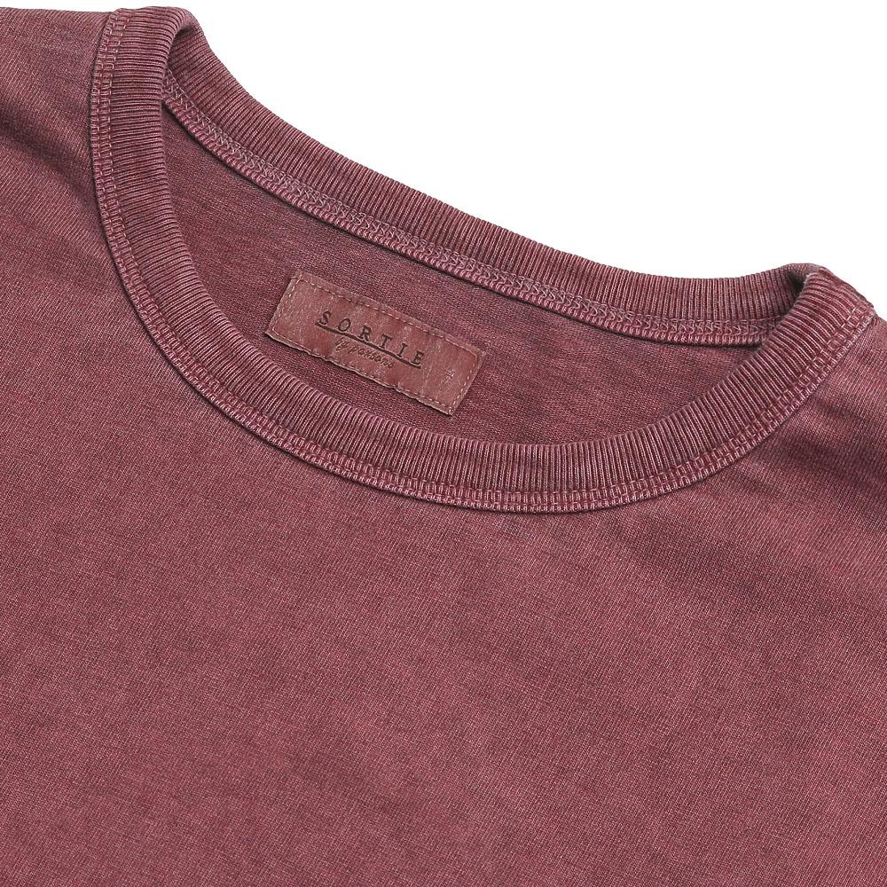Solti Pigment Long Sleeve Poket T-Shirts (Deep Red)