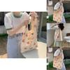 Stylish Peach Print Canvas Tote Bag For Women Medium Sized With Magnetic Closure