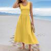 Women's  Color Summer Casual Fashion Sleeveless Long Dress