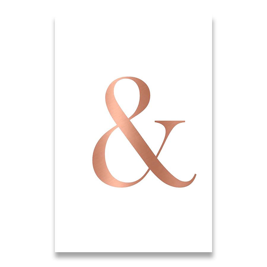 

Розовый Мрамор Плакаты и Принты Серый Розовое Золото Холст Живопись Настенное Искусство Амперсанд Бриллиант Современные Картины Украшение Гостиной 21X30cm No Frame