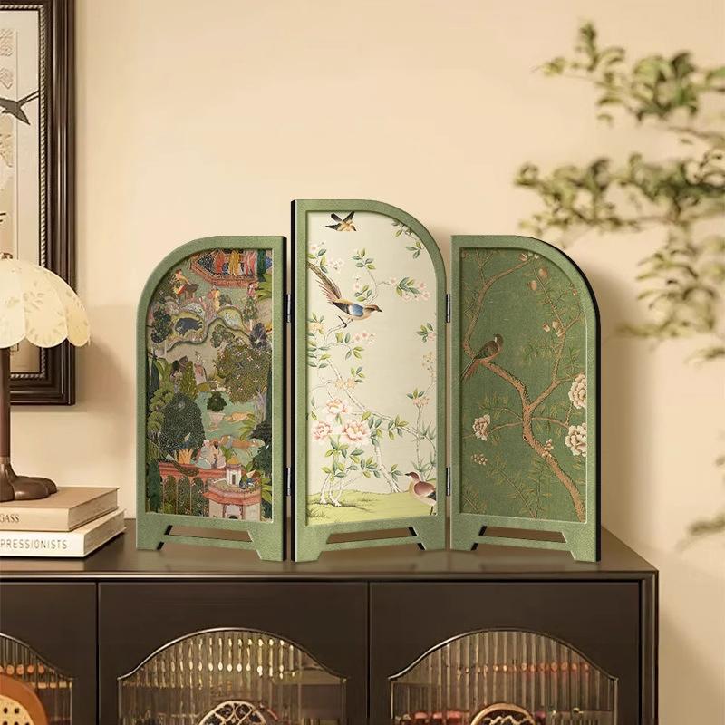

Chinese Design Mini Screen Ornaments Oriental Style Desk Partition High-end Entrance Cabinet Dining Room Bedroom Decor Crafts (as the picture,S)