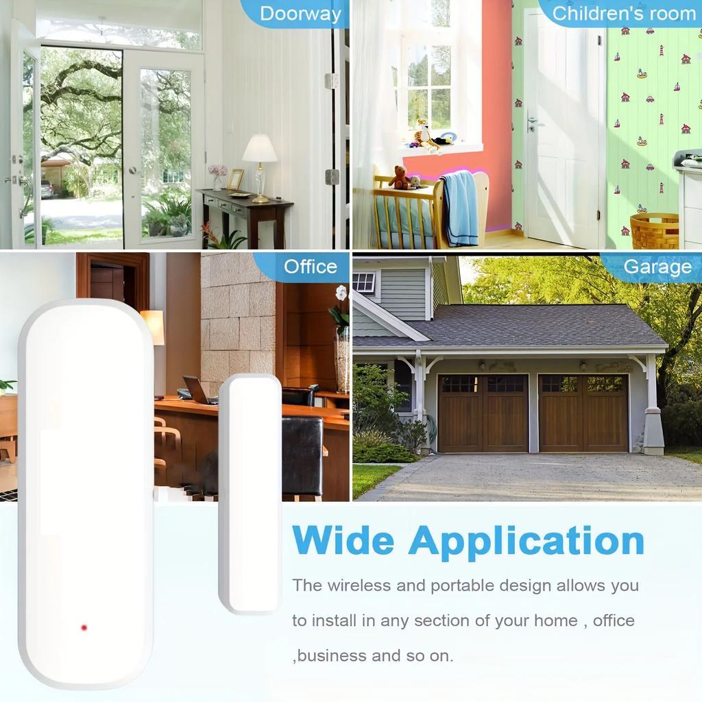 Tuya Zigbee Door Window Sensor Smart Security Alarm Open Closed Detectors Home Anti-theft Door Contact Sensor Google Home Alexa