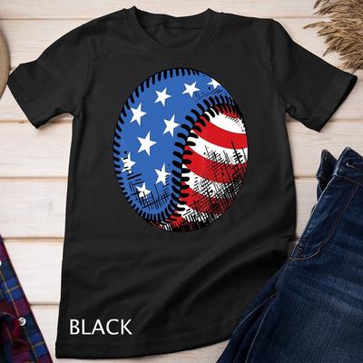 Camiseta Patriótica com Bandeira Americana dos EUA de Baseball para o 4 de Julho Jogadores Camiseta Unissex